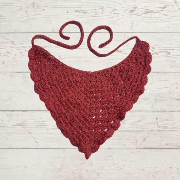 Burnt Orange Cozy Chunky Knit Handmade Crochet Bandana Headband - Picture 1 of 4